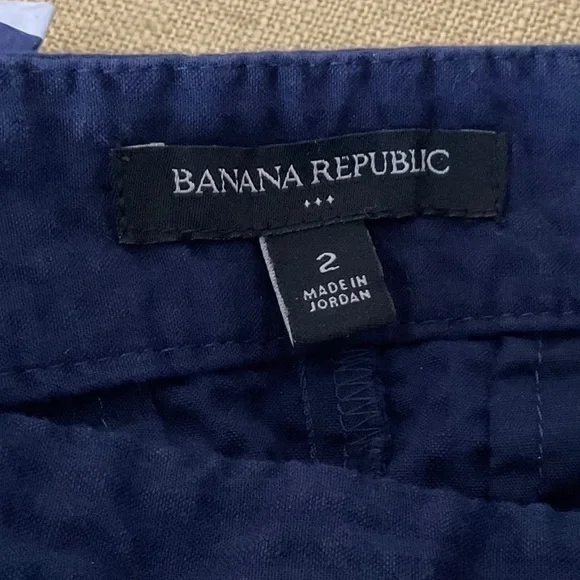 Banana Republic Womens Seersucker Maritime Blue Stretch Chino Shorts Size 2 - Picture 6 of 6